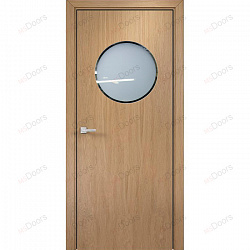 Гладкая дверь в шпоне с люком (цвет: капучино)