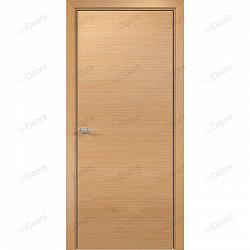 Гладкая дверь в шпоне (цвет: светлый дуб)