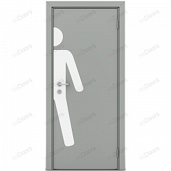 Пластиковая дверь Poseidon однопольная WC (цвет: серый)