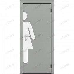 Пластиковая дверь Poseidon однопольная WC (цвет: серый)