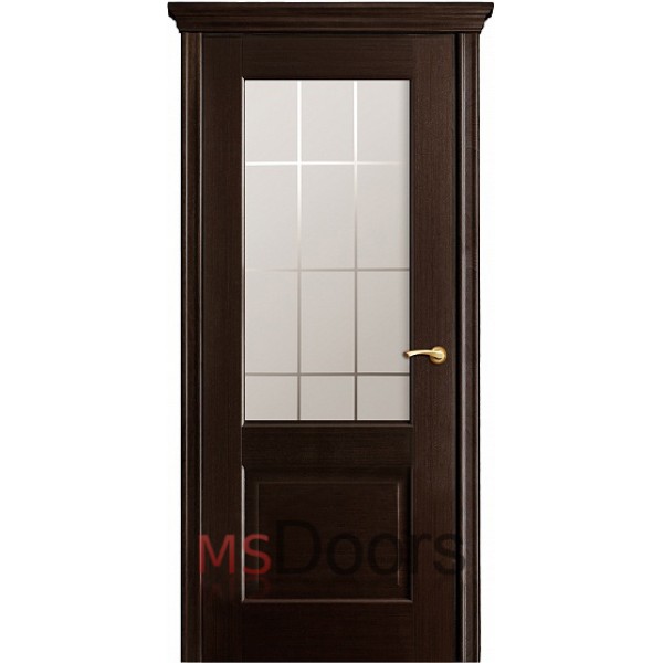 Межкомнатная дверь Марсель, остекленная (стекло решетка, цвет: венге)