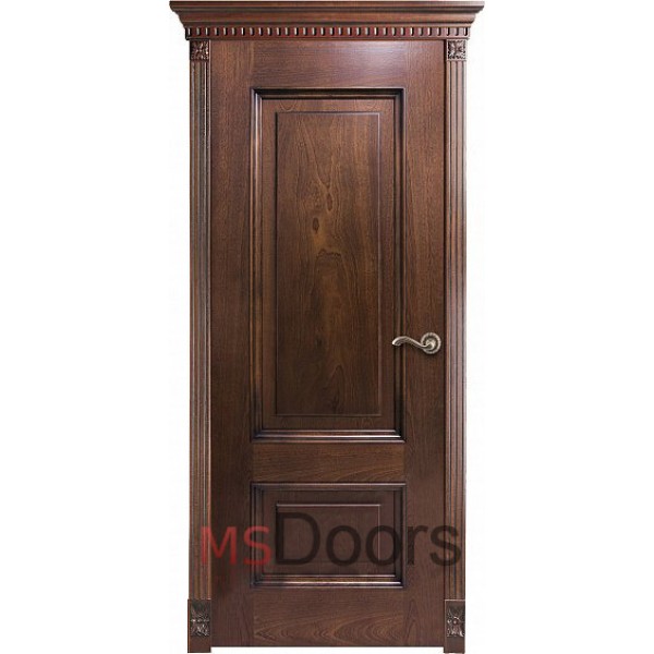 Межкомнатная дверь Марсель, глухая (цвет: красное дерево с черной патиной)