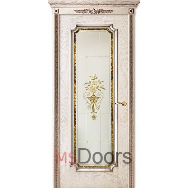 Межкомнатная дверь Палермо 2, с остеклением (цвет: патина)