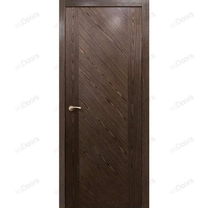 Гладкая дверь в шпоне диагональ и полосы (цвет: орех натуральный)