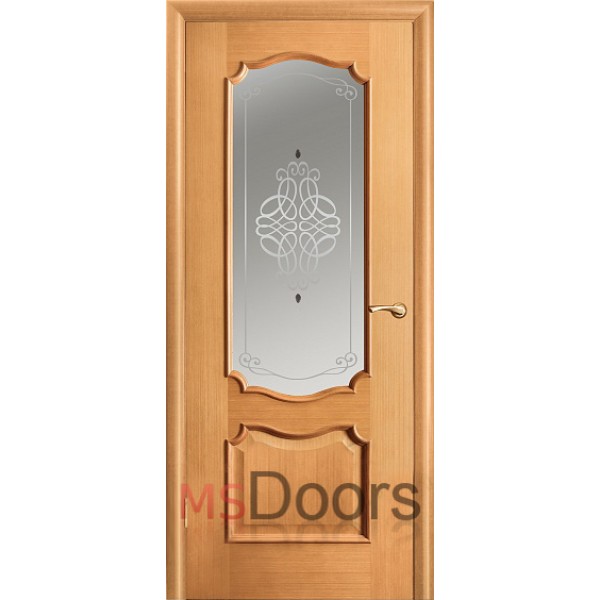 Межкомнатная дверь Венеция, остекленная (фьюзинг ажур, цвет: анегри)