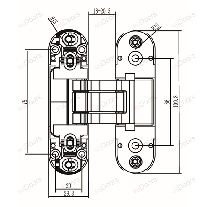 Петля скрытой установки B44-BL (110x30-3D) (черный)