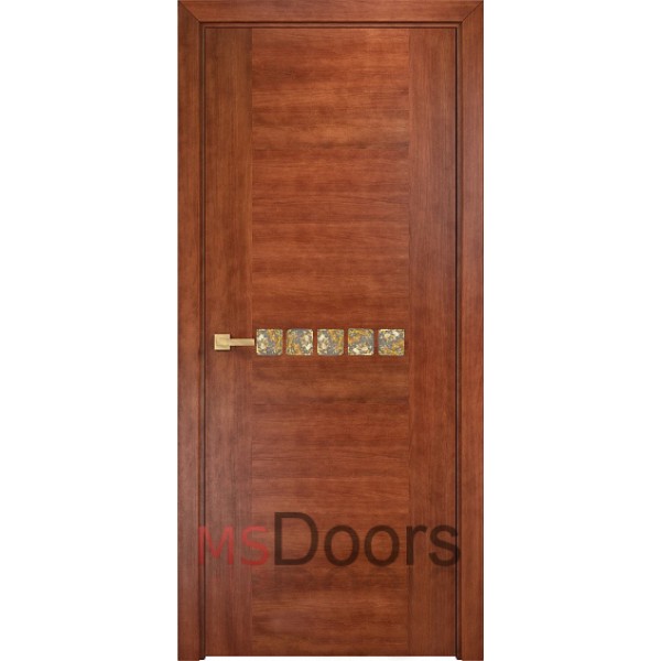 Межкомнатная дверь Акцент с декоративным остеклением (цвет: анегри темный)