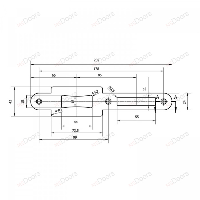 Замок дверной с роликом DL401R/C/55/20/SSS