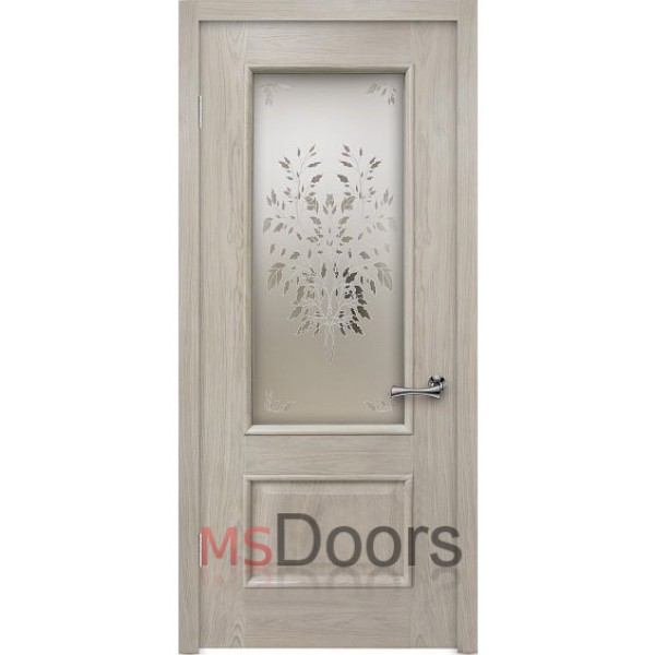 Межкомнатная дверь Марсель, остекленная (печать на сатинате дерево, цвет: мокко)