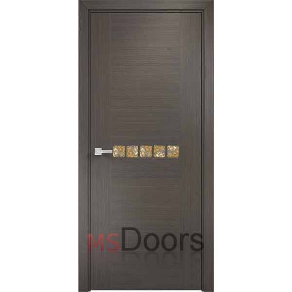 Межкомнатная дверь Акцент с декоративным остеклением (цвет: дуб серый)