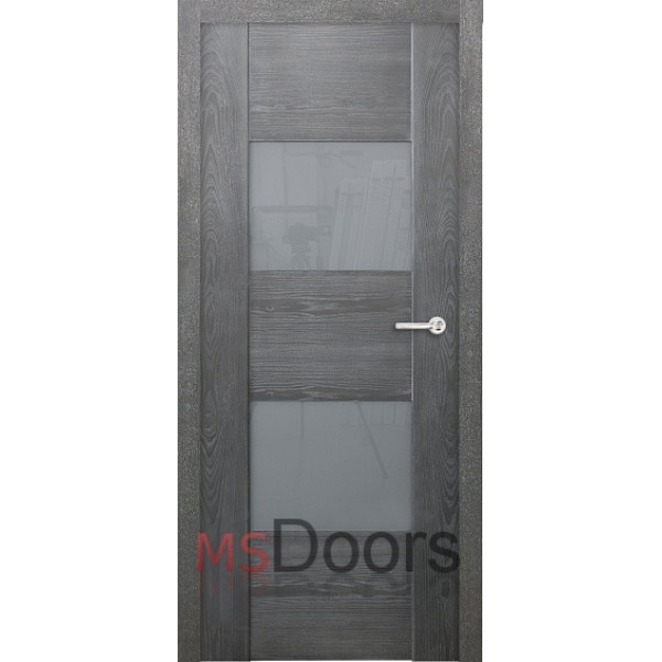Межкомнатная дверь Парма, с остеклением (цвет: серый дуб)