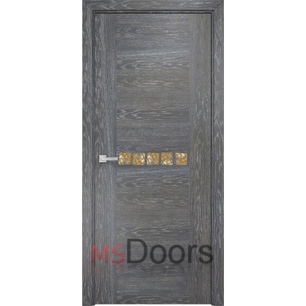 Межкомнатная дверь Акцент с декоративным остеклением (цвет: дуб седой)