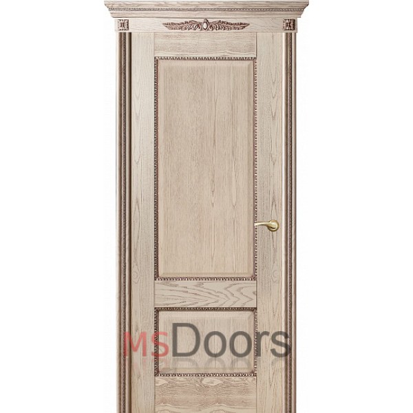 Межкомнатная дверь Александрия 2, глухое полотно (цвет: патина)
