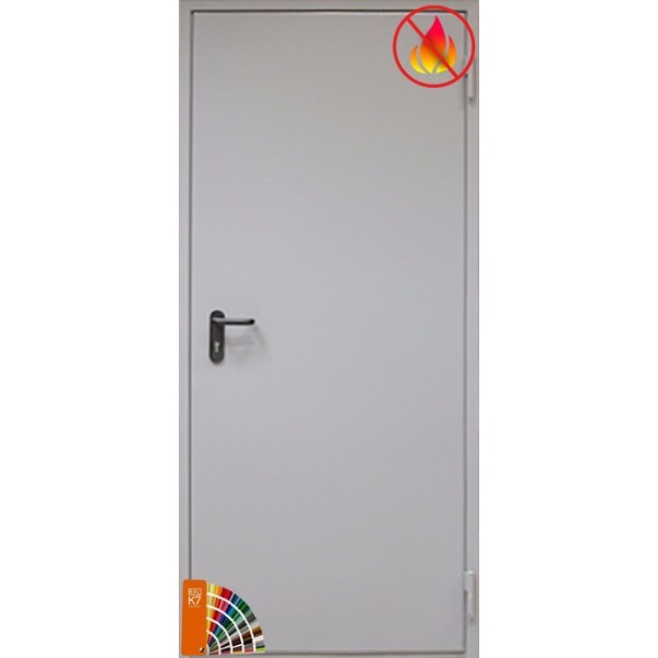 Противопожарная глухая металлическая дверь с замком антипаника EI-60, 2100x1000 мм