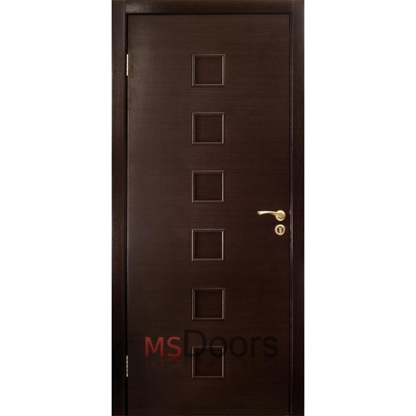 Межкомнатная дверь Вега, глухое полотно, с филенкой МДФ (цвет: венге)