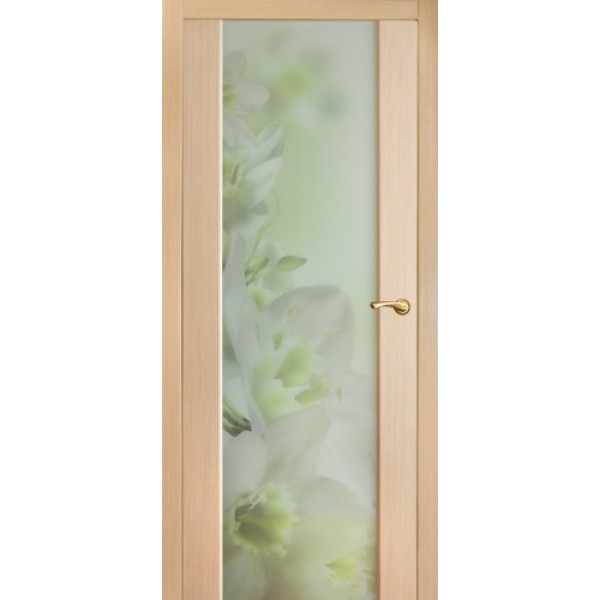 Межкомнатная дверь Престиж, с остеклением (стекло триплекс, фотопечать, цвет: беленый дуб)