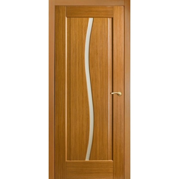 Межкомнатная дверь Корсика 1, остекленная (цвет: анегри)