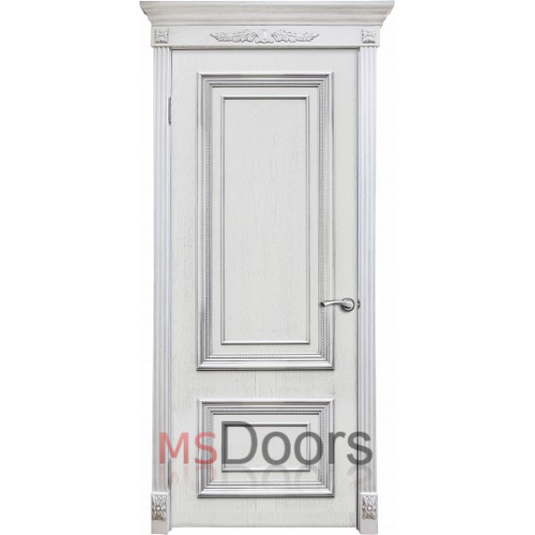Межкомнатная дверь Мадрид, глухое полотно (цвет: патина с серебром)
