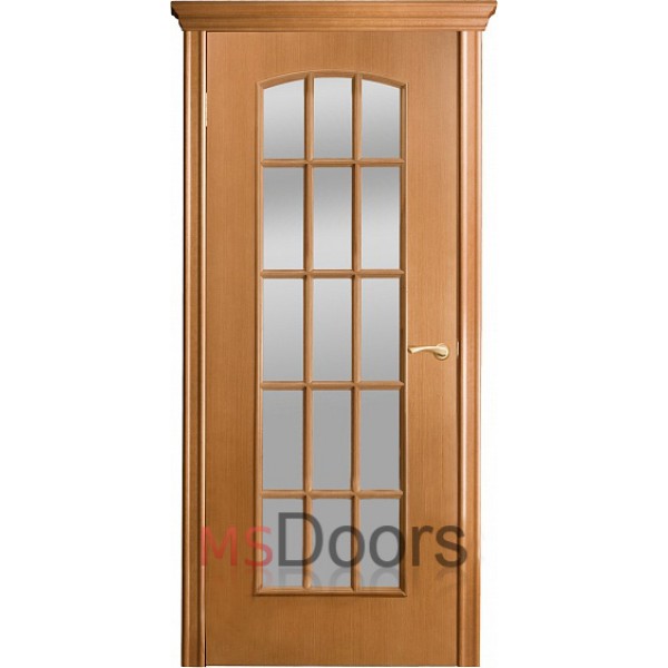 Межкомнатная дверь Глория, остекленная (декор решетка, цвет: анегри)