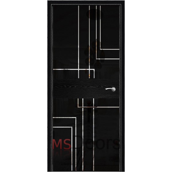 Межкомнатная дверь Соло 2, остекленная (полоски, цвет: тангентальный абрикос)