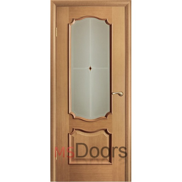 Межкомнатная дверь Венеция, остекленная (фьюзинг, цвет: дуб)