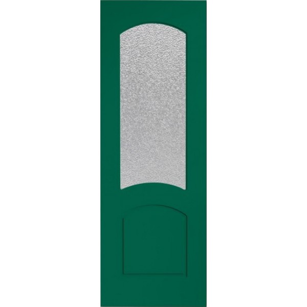 Офисная шпонированная крашенная дверь, Наполеон, остекленная (цвет: зеленый 6016)