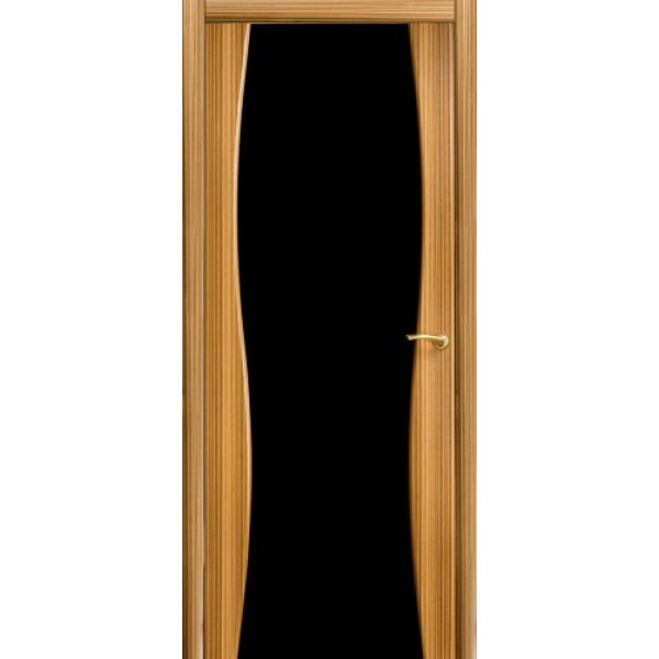Межкомнатная дверь Грация (стекло триплекс, черное, цвет: зебрано)