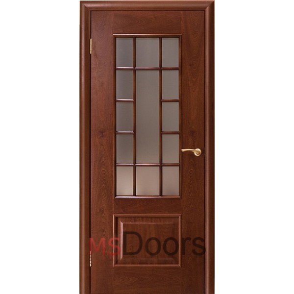 Межкомнатная дверь Марсель, остекленная (цвет: красное дерево)
