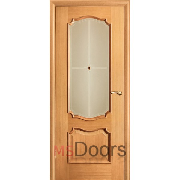 Межкомнатная дверь Венеция, остекленная (фьюзинг, цвет: анегри)