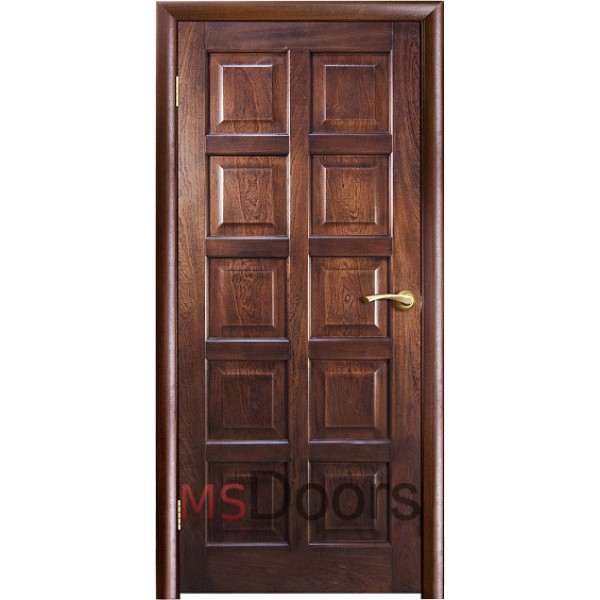 Межкомнатная дверь Вена 2, глухая (цвет: красное дерево с черной патиной)