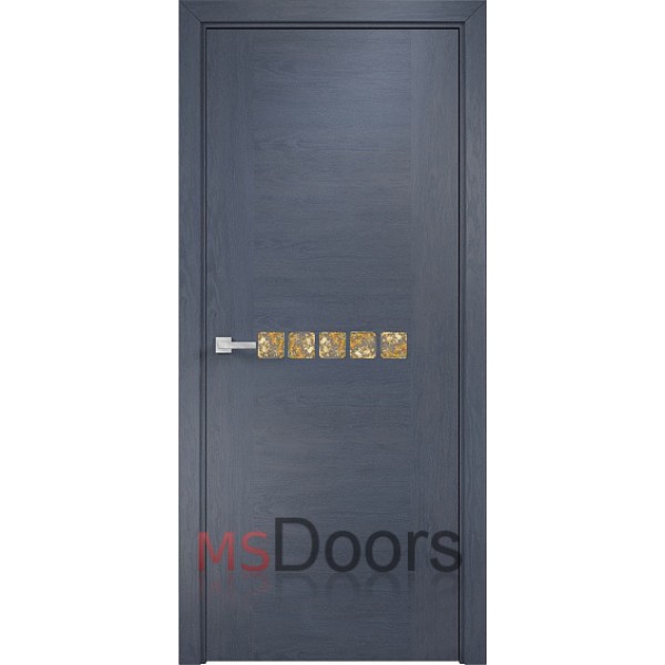 Межкомнатная дверь Акцент с декоративным остеклением (цвет: дуб графит)