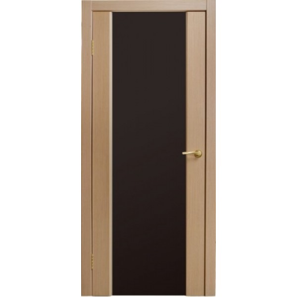 Межкомнатная дверь Престиж, с остеклением (стекло триплекс, черное, цвет: беленый дуб)