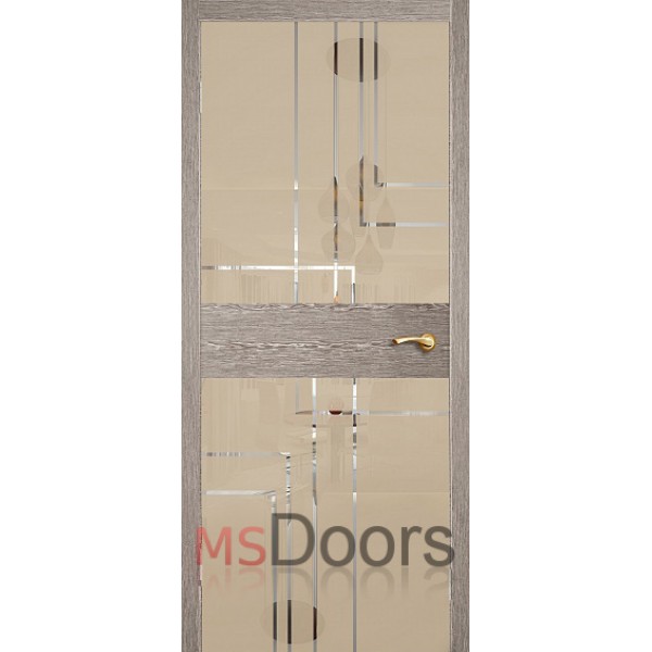 Межкомнатная дверь Соло 2, остекленная (полоски, цвет: акация)