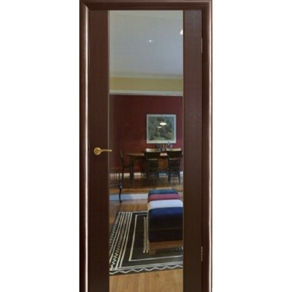 Межкомнатная дверь Престиж, с остеклением (стекло триплекс, зеркало, цвет: венге)