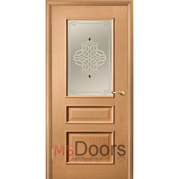 Межкомнатная дверь Версаль, остекленная (фьюзинг ажур, цвет: анегри)