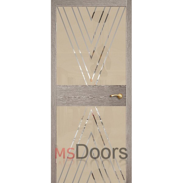 Межкомнатная дверь Соло 2, остекленная (ромбы, цвет: акация)