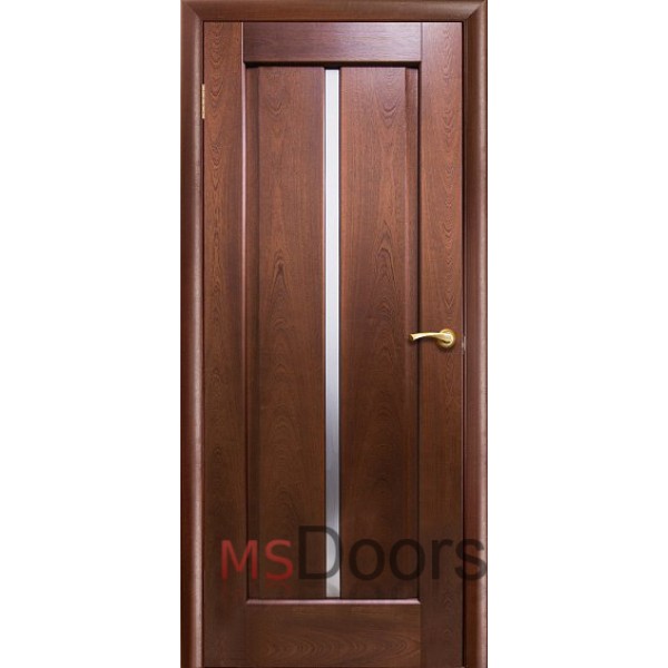 Межкомнатная дверь Корсика 2, остекленная (цвет: красное дерево)