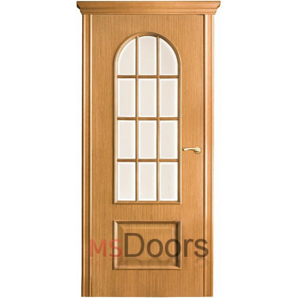 Межкомнатная дверь Арка, остекленная (цвет: анегри)