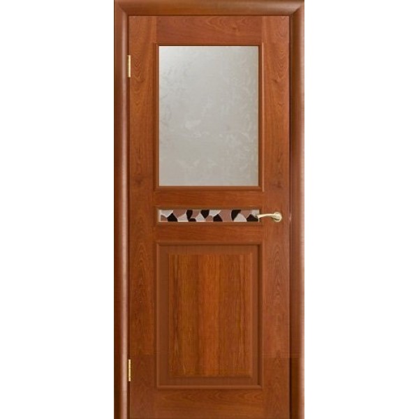 Межкомнатная дверь Ника с остеклением (цвет: красное дерево)