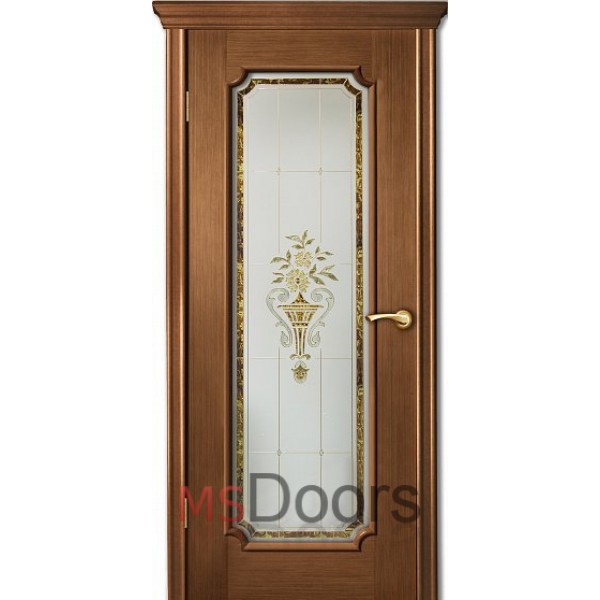 Межкомнатная дверь Палермо 2, с остеклением (цвет: орех)