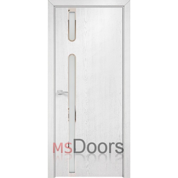 Межкомнатная дверь Рондо, с остеклением (цвет: патина серебро)