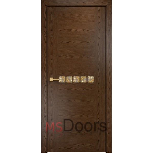 Межкомнатная дверь Акцент с декоративным остеклением (цвет: орех тангентальный)