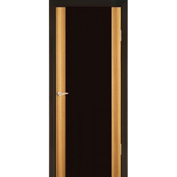 Межкомнатная дверь Престиж, с остеклением (стекло триплекс, черный, цвет: зебрано)