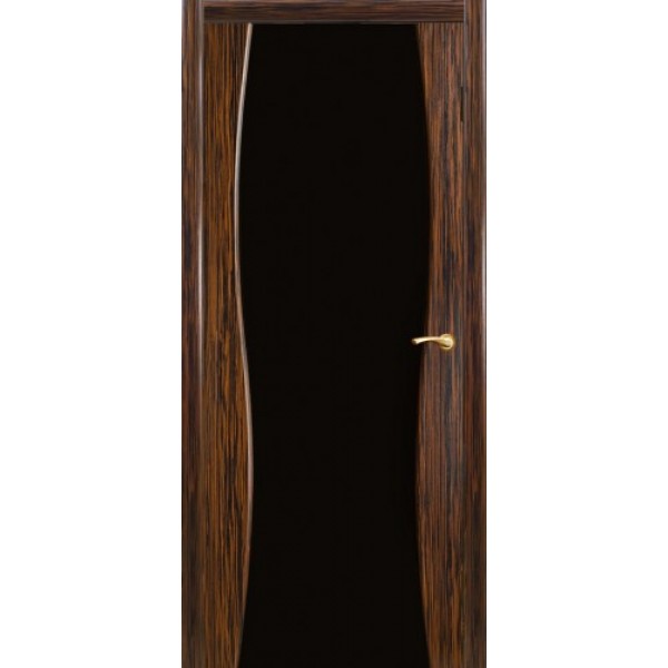 Межкомнатная дверь Грация остекленная (стекло триплекс, черное, цвет: эбеновое дерево)