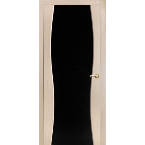 Межкомнатная дверь Грация под остекление (стекло триплекс, черное, цвет: беленый дуб)
