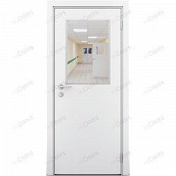 Пластиковая дверь Poseidon однопольная со стеклом (цвет: белый)