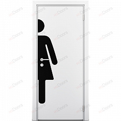 Пластиковая дверь Poseidon однопольная WC (цвет: белый)