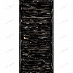 Гладкая дверь в шпоне с молдингом (цвет: эбен черный)