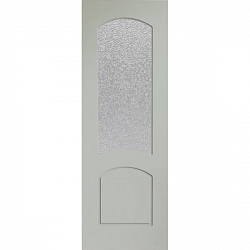 Офисная шпонированная крашенная дверь, Наполеон, остекленная (цвет: серый 7035)