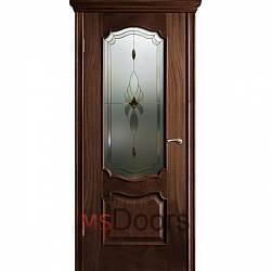 Межкомнатная дверь Венеция, остекленная (бевелс, цвет: палисандр)
